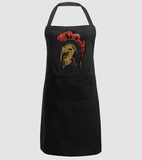 Cască războinic Sparta model negru pe tricou