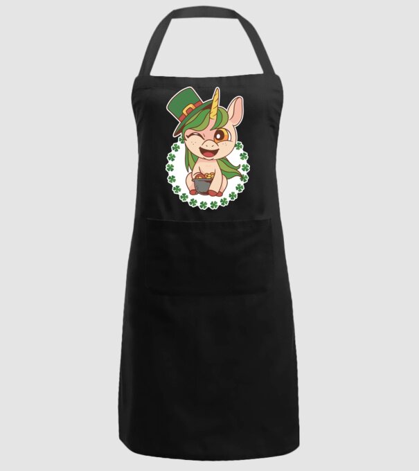 St Patrick Unicorn model negru pe tricou