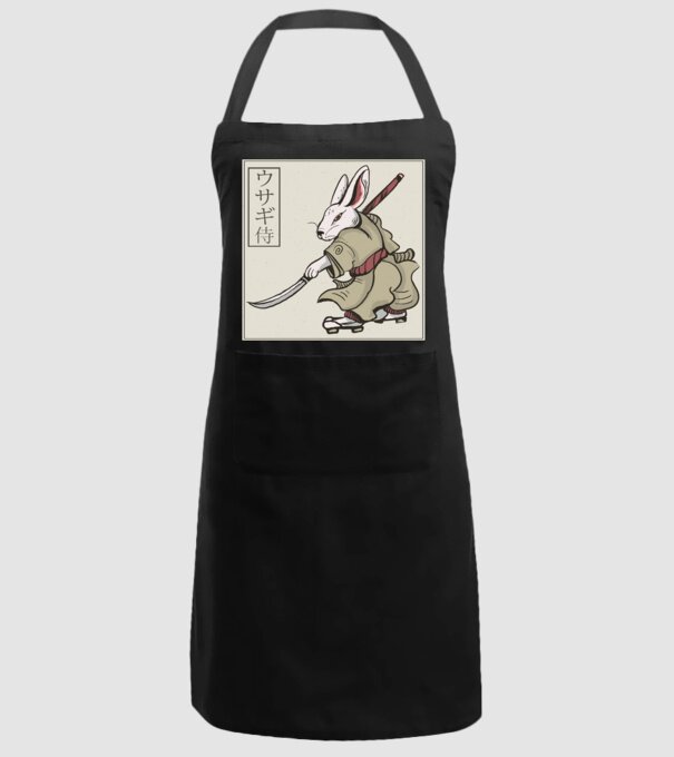 Iepure Samurai model negru pe tricou