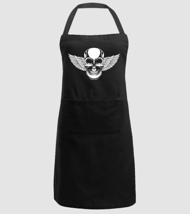 Craniu cu Aripi model negru pe tricou