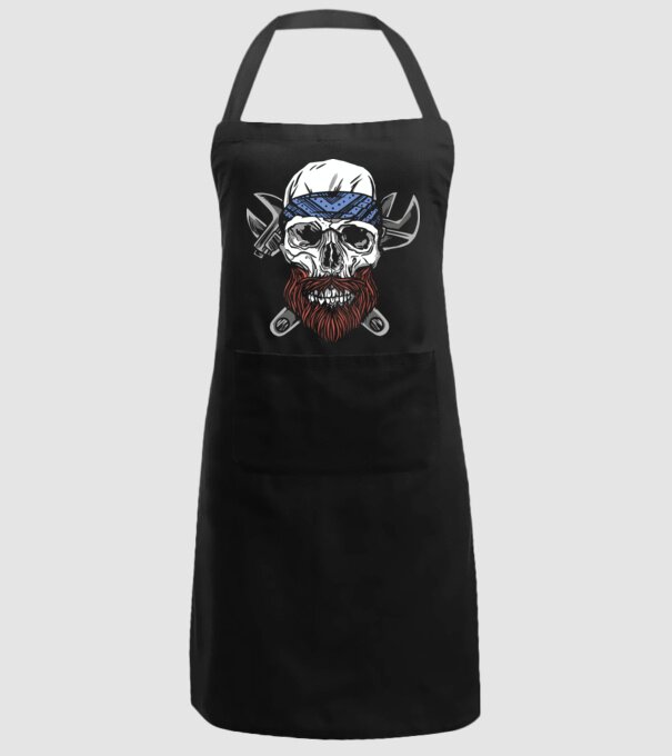 Craniu Instalator Barbă model negru pe tricou