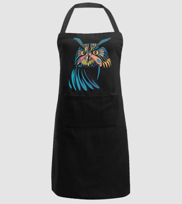 Bufniță colorată model negru pe tricou
