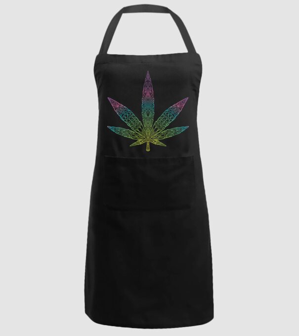 Frunză colorată de marijuana model negru pe tricou