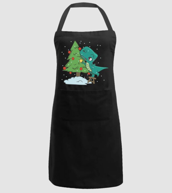 T-rex decorare pom de Crăciun model negru pe tricou
