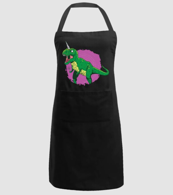 T-rex unicorn model negru pe tricou