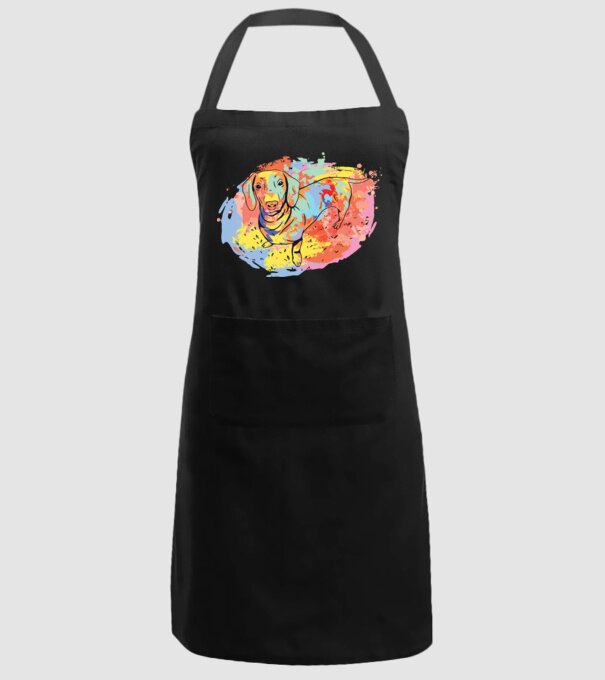 Teckel colorat model negru pe tricou