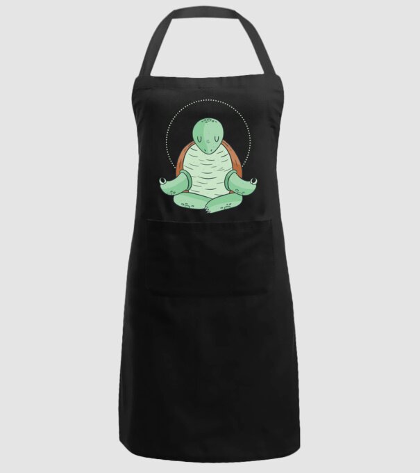 Broască țestoasă Yoga model negru pe tricou