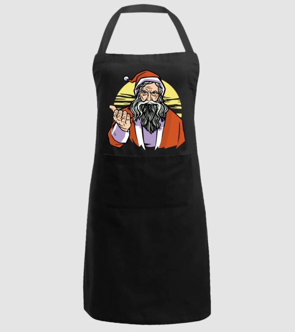 Moș Crăciun model negru pe tricou