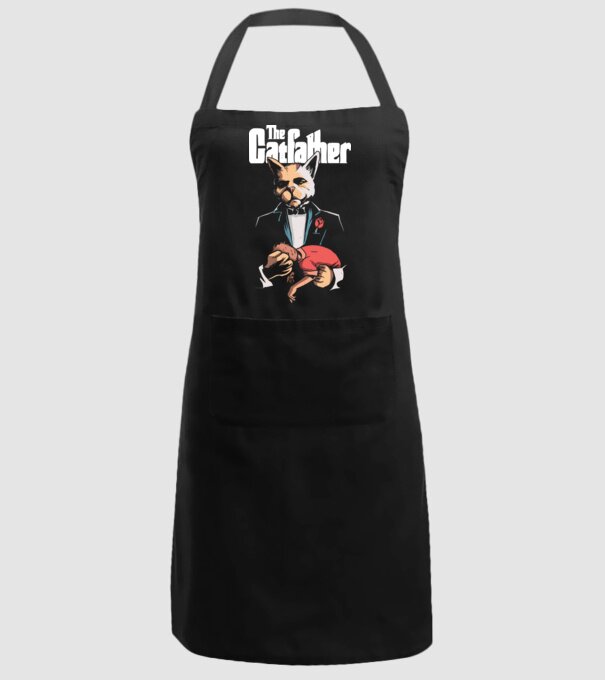 The Catfather model negru pe tricou