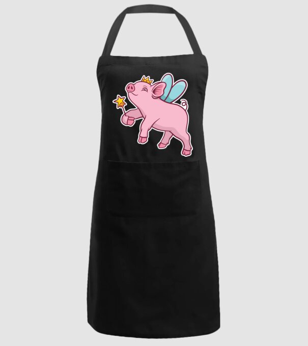 Porcușor zână model negru pe tricou