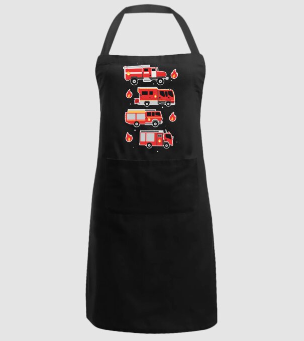 Mașini de pompieri model negru pe tricou