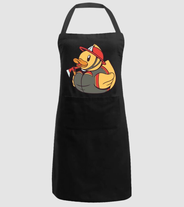 Rățușcă de cauciuc Pompier model negru pe tricou