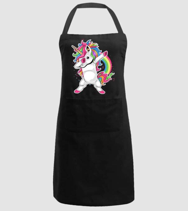 Unicorn Dab model negru pe tricou