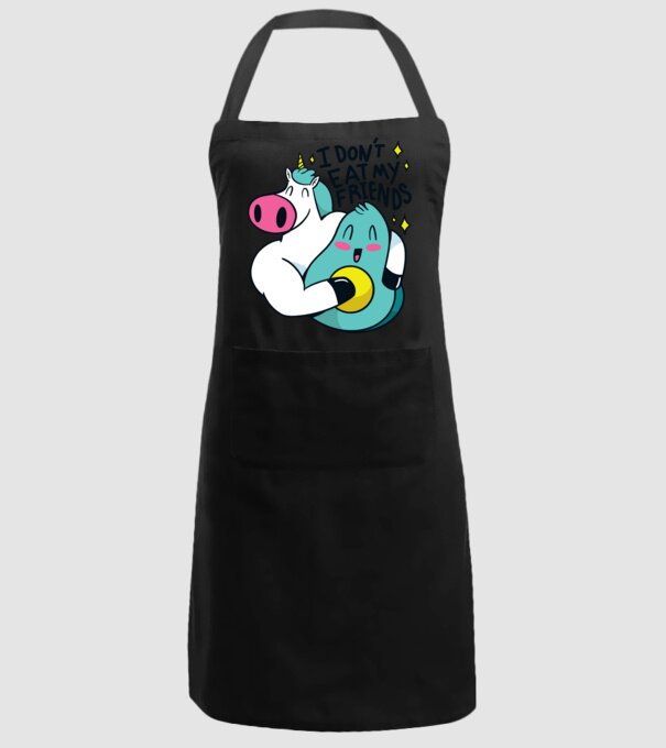 Unicorn Avocado Prietenie model negru pe tricou