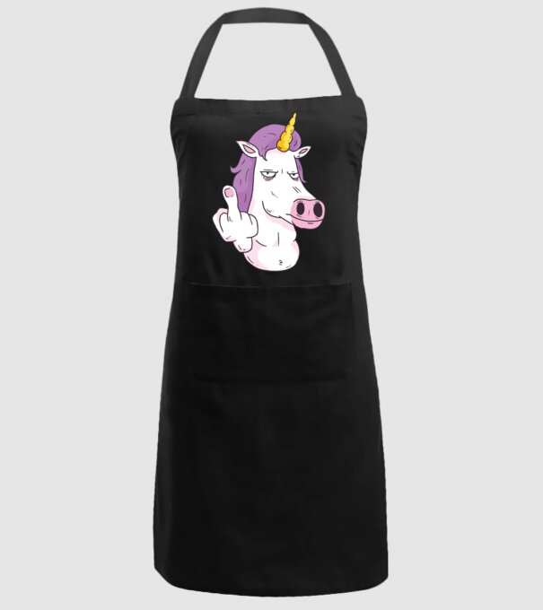 Unicorn arată degetul model negru pe tricou