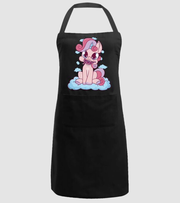 Unicorn cu bomboane model negru pe tricou