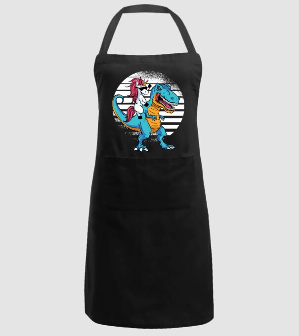 Unicorn cu dinozaur tricou amuzant model negru pe tricou
