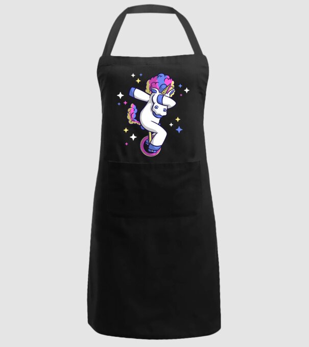 Unicorn pe monociclu model negru pe tricou