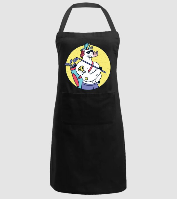Unicorn Golf model negru pe tricou