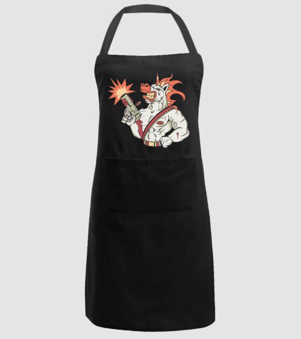 Unicorn Războinic model negru pe tricou