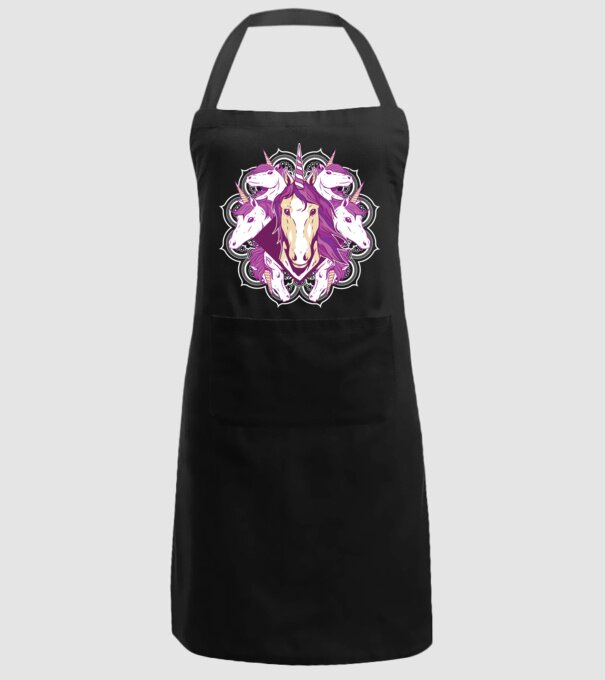 Unicorn Mandala model negru pe tricou