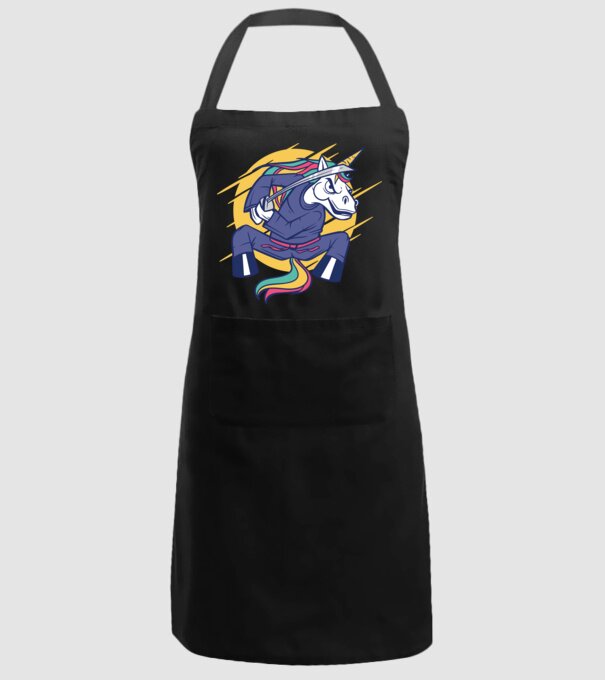 Unicorn Ninja model negru pe tricou