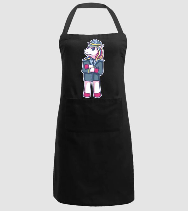 Unicorn Pilot model negru pe tricou