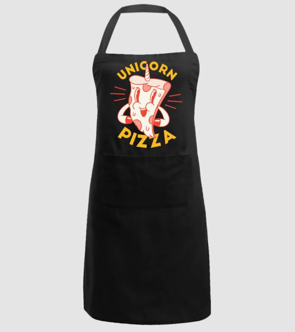 Unicorn Pizza model negru pe tricou