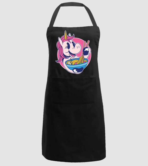 Unicorn Ramen model negru pe tricou