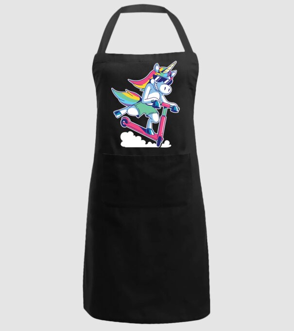 Unicorn cu trotinetă tricou amuzant model negru pe tricou
