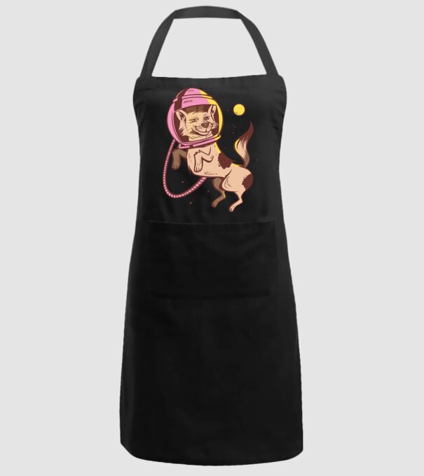 Câine Astronaut model negru pe tricou