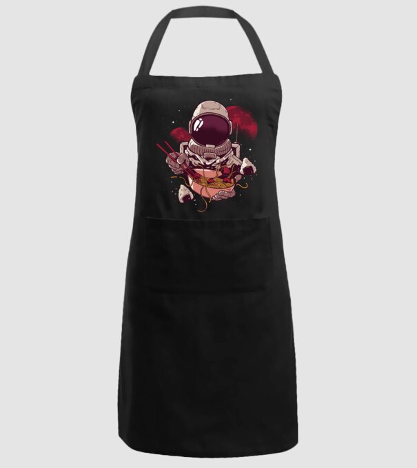 Astronaut Ramen model negru pe tricou