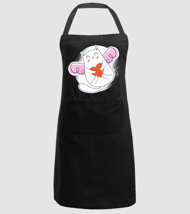 Pisică Valentin model negru pe tricou