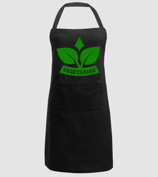 Vegetarian badge 1 model negru pe tricou