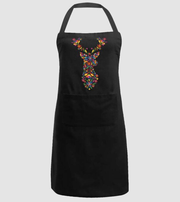 Cerb cu motive florale Floral model negru pe tricou
