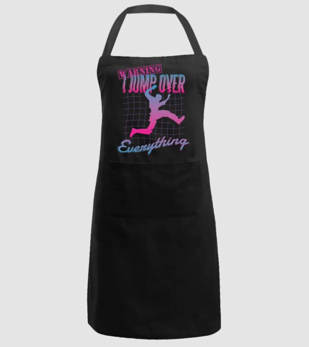 Warning I Jump over everything Parkour model negru pe tricou