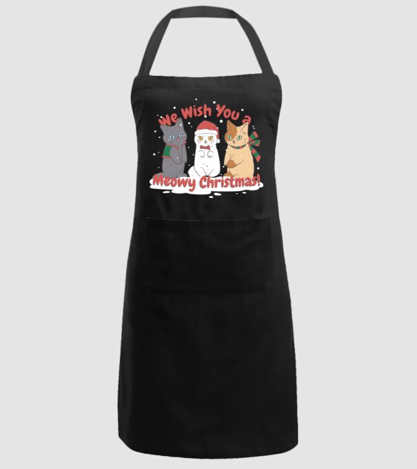 We wish You a Meowy Christmas model negru pe tricou