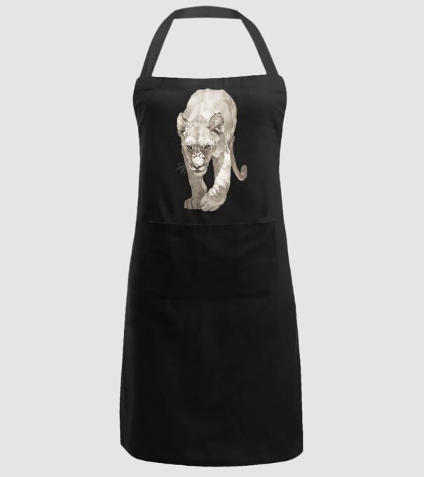 white lion model negru pe tricou