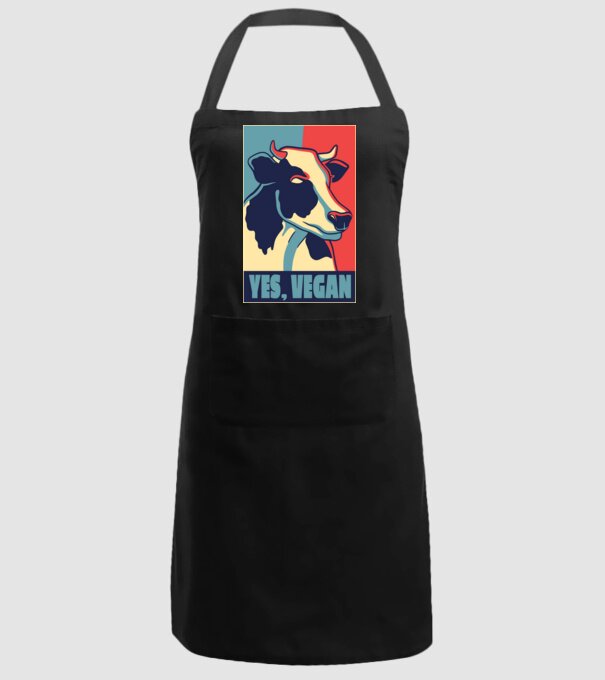 Yes, Vegan model negru pe tricou