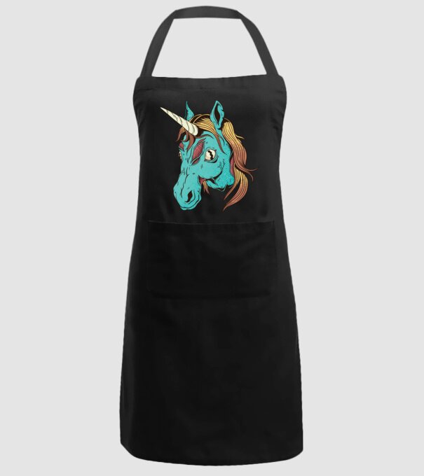 Unicorn Zombie model negru pe tricou