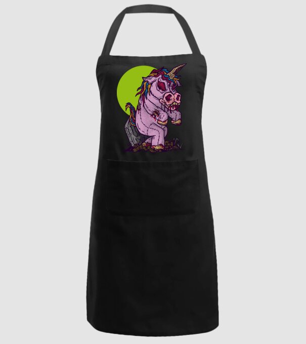 Zombie unicorn model negru pe tricou