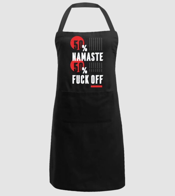 50 Namaste, 50 Fuck Off model negru pe tricou