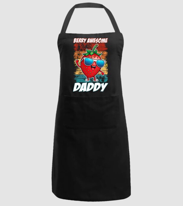 Berry Awesome Daddy Strawberry model negru pe tricou