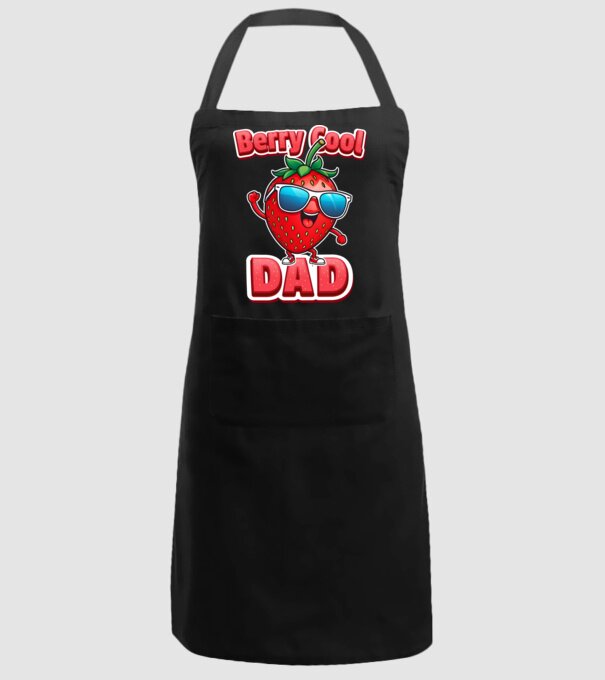 Berry Cool Dad Strawberry model negru pe tricou