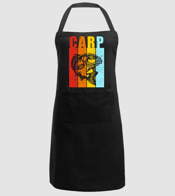 Carp Pescuit model negru pe tricou