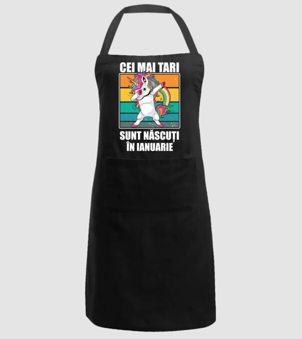 Cei mai tari sunt născuți în ianuarie model negru pe tricou