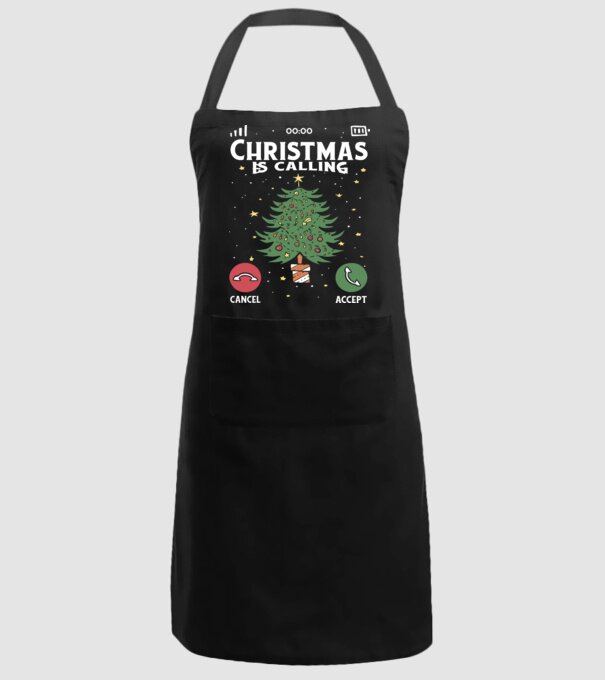 Christmas is calling model negru pe tricou