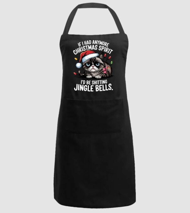 Christmas Spirit Grumpy Cat Negru model negru pe tricou