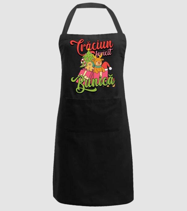 CRĂCIUN FERICIT BUNICĂ model negru pe tricou