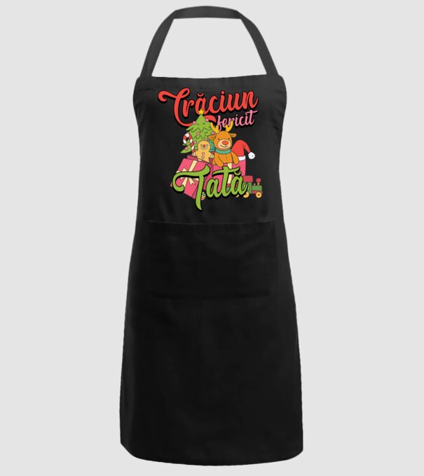 CRĂCIUN FERICIT TATĂ model negru pe tricou